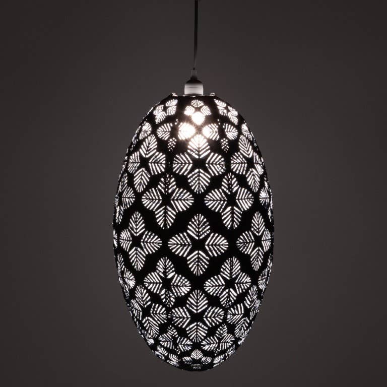 Stella Nova Outdoor Pendent Light- Geo Palm 22" Midnight