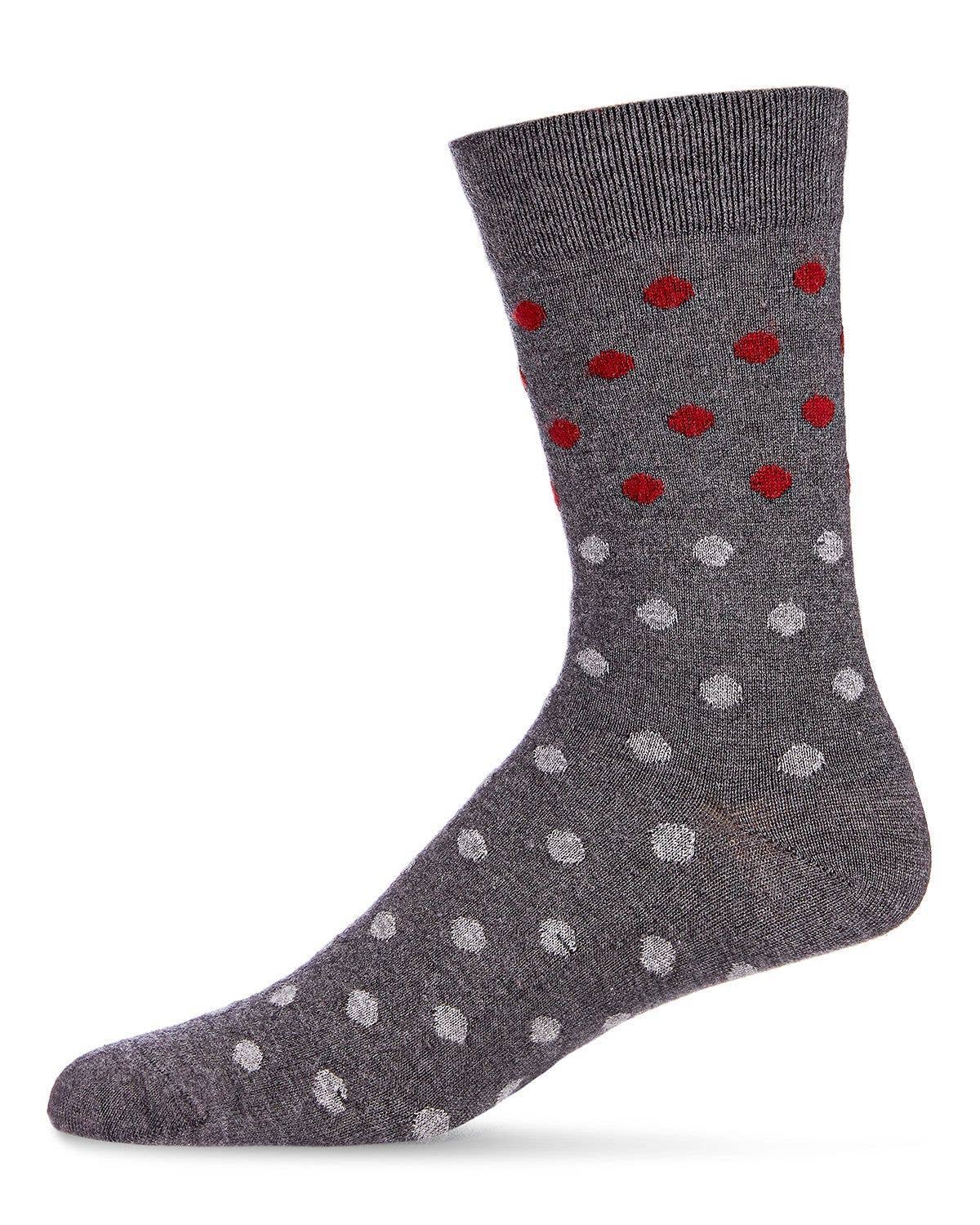 MeMoi Two Tone Polka Dot Cashmere Men's Crew Socks