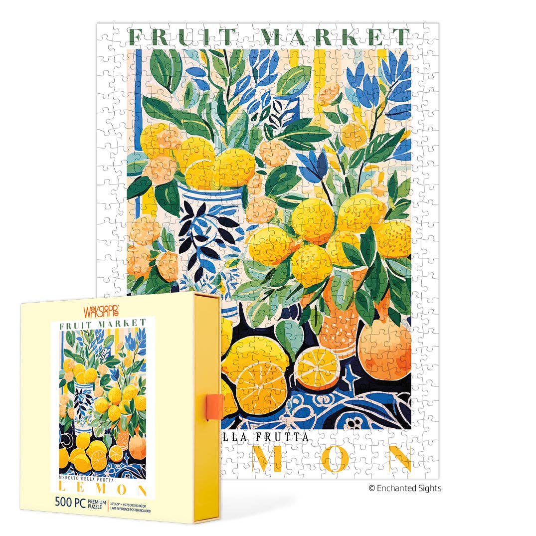 Fruit Market Lemons 500 Piece Puzzle, Gift for Her
