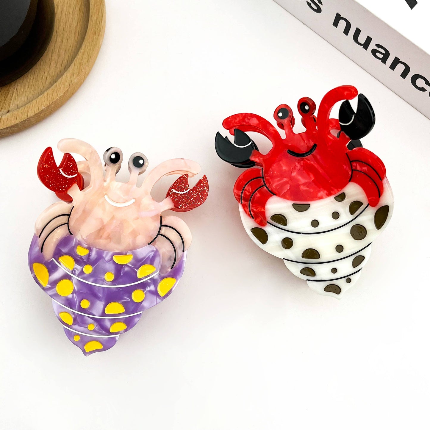 Hermit Crab Claw Clip, Acetate Hair Clip
