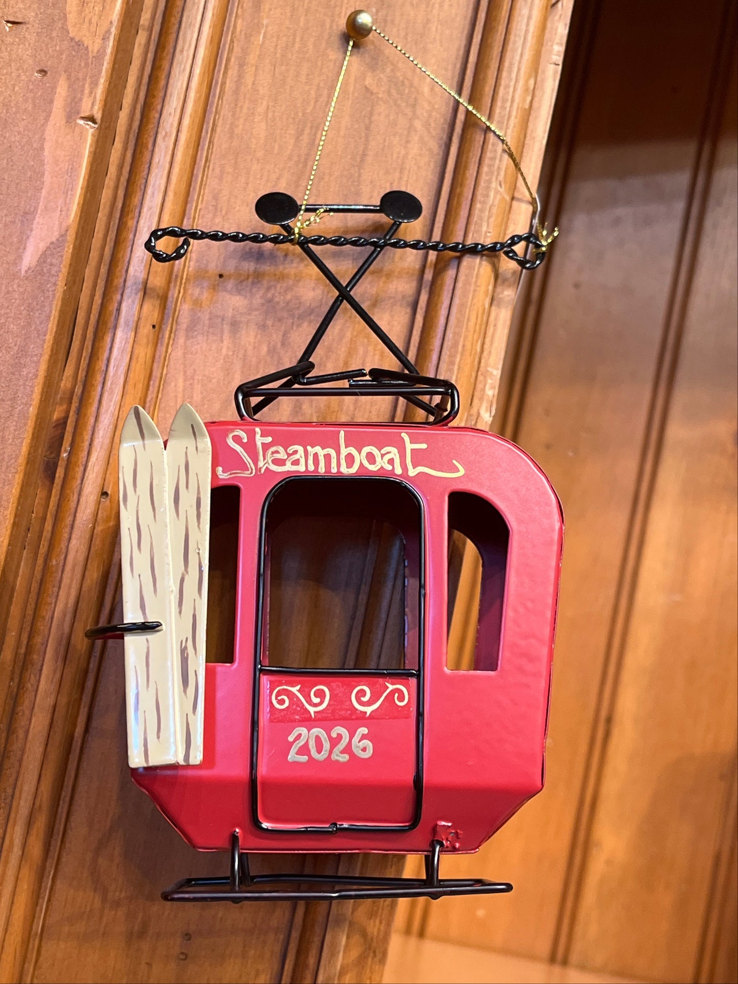 Red metal gondola ornament