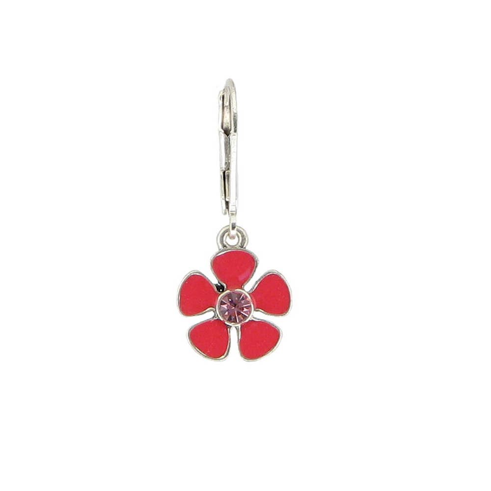 Enamel Crystal Flower Earring