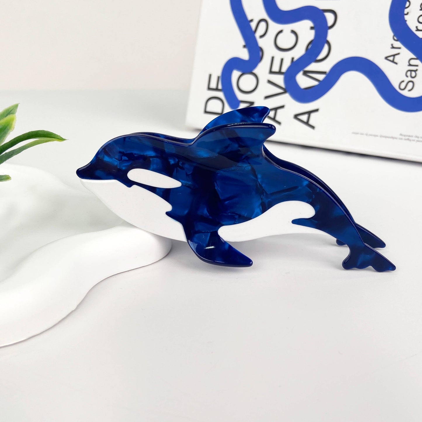 Orca Hair Clips, Marine Life Acetate Claw Clip