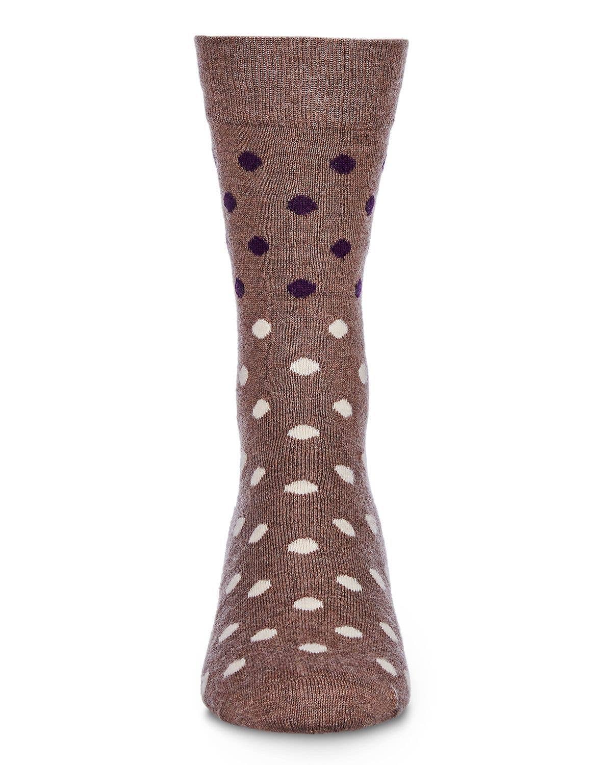 MeMoi Two Tone Polka Dot Cashmere Men's Crew Socks