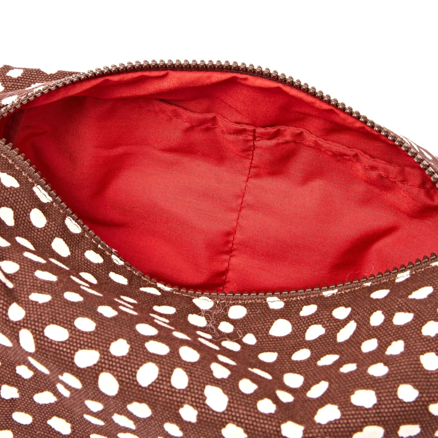 Mayfair Wash Bag in Brown Spot Cotton Canvas