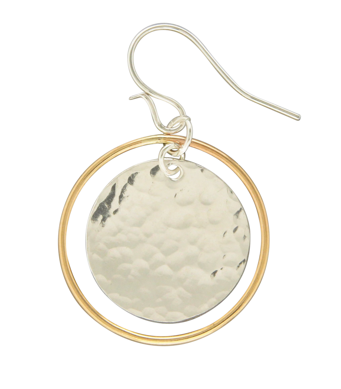 Hammered Orbit Disc Earring