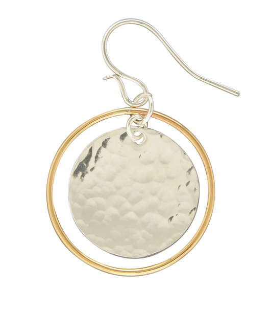 Hammered Orbit Disc Earring