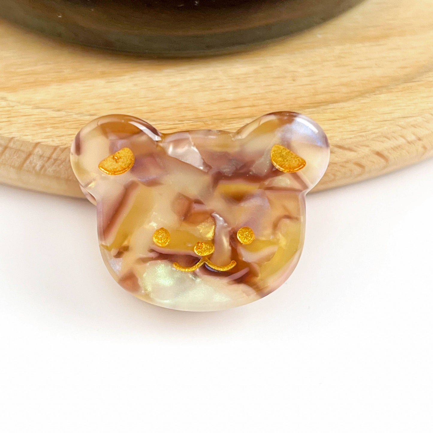 Cute Bear Head Mini Claw Clip, Acetate Children's Hair Clip