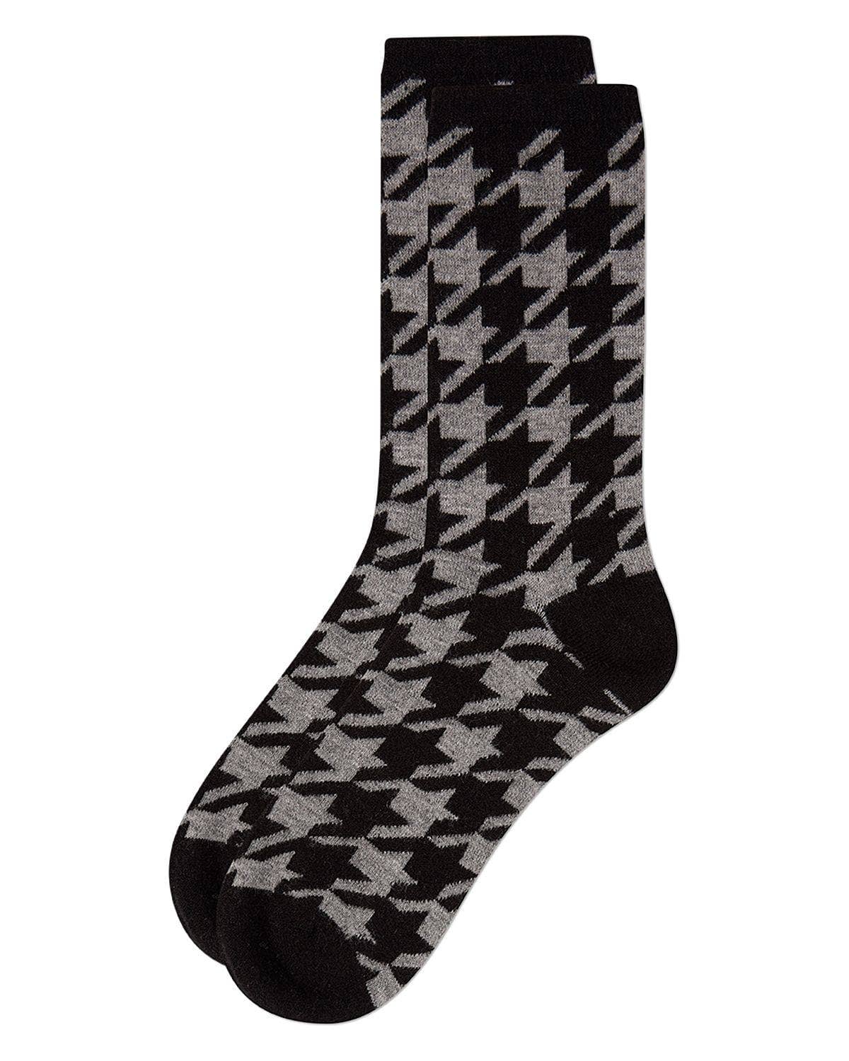 Houndstooth Cashmere Crew