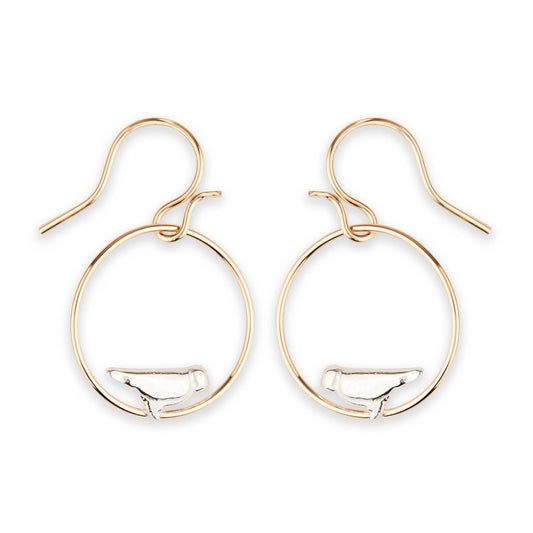 Bird Perched on Wire Dangle Earring