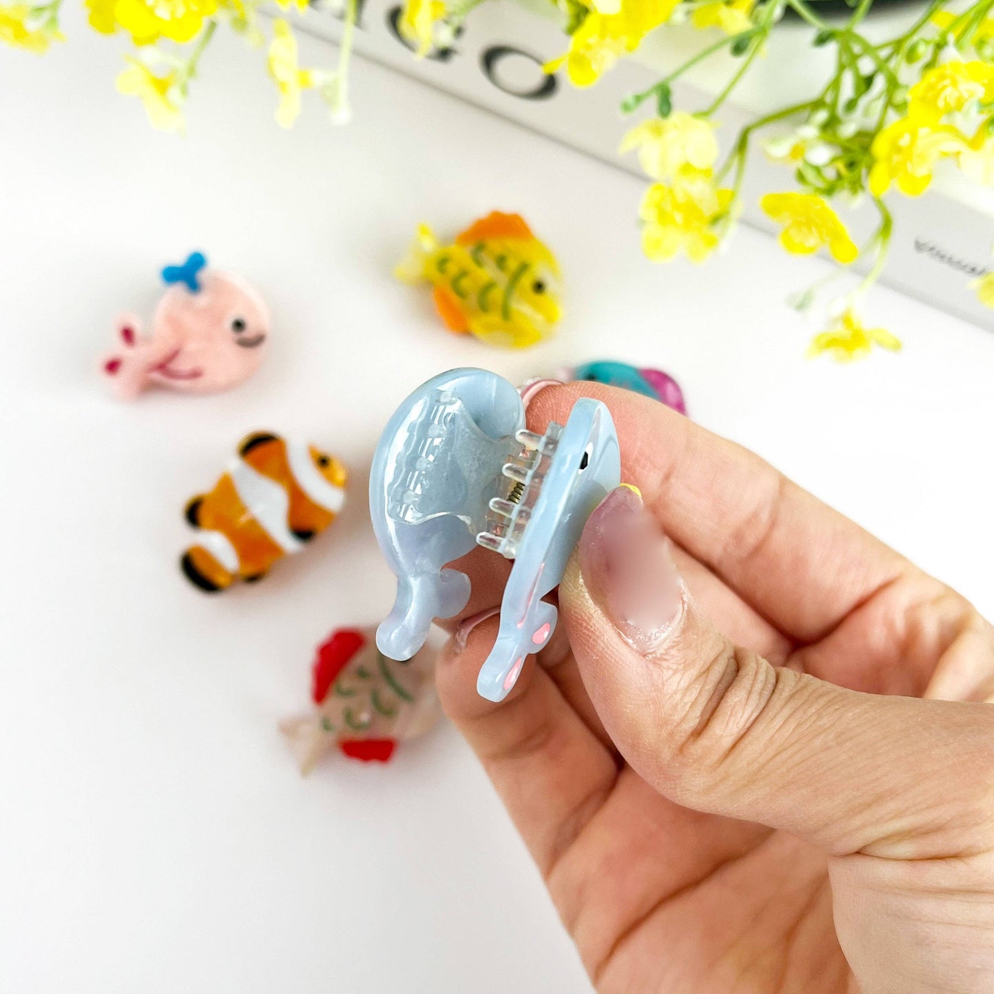 Ocean Fish/Whale Mini Claw Hair Clip