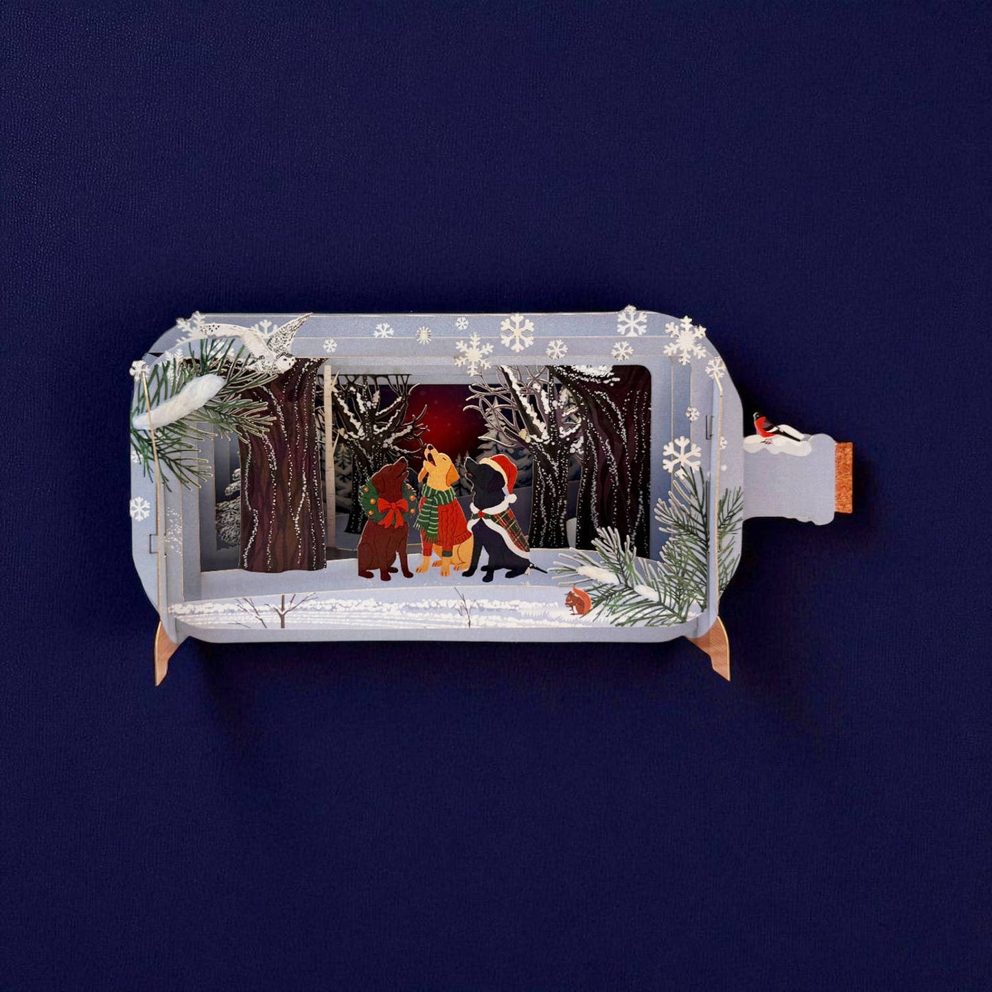 Winter Dogs  Message in a Bottle Card