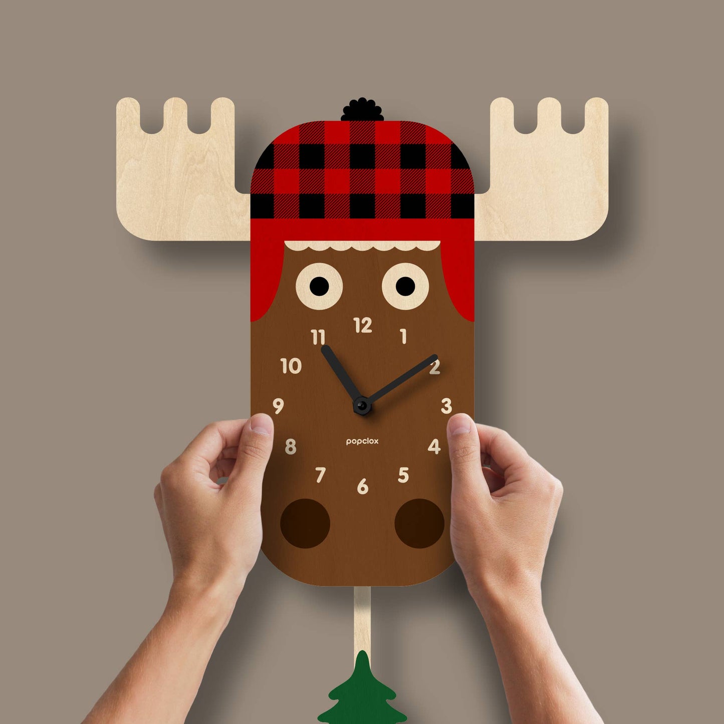 Moose Pendulum Clock - Wood