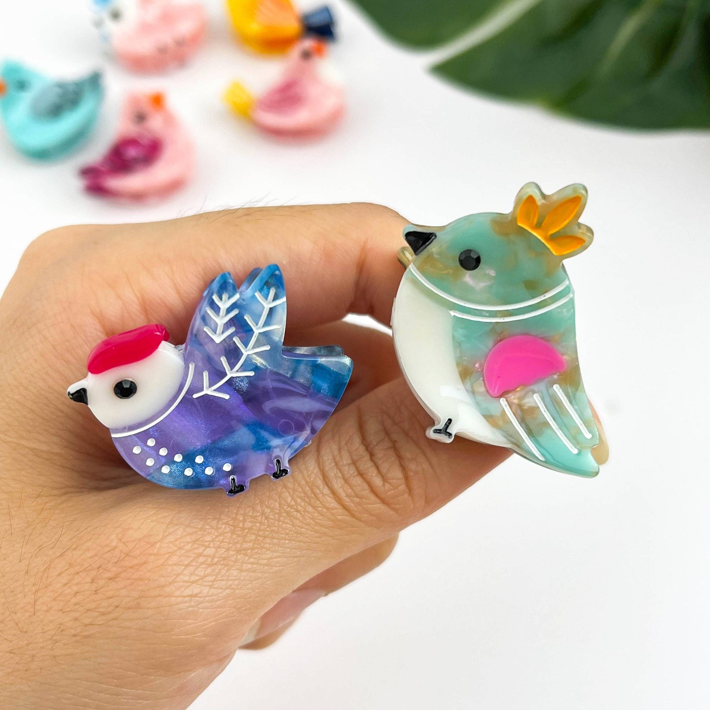 Cute Mini Bird Hair Claw Clip, Acetate Hair Accessories