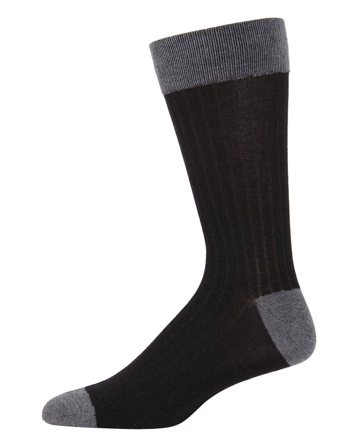 MeMoi Rib Knit Cashmere Men's Crew Socks