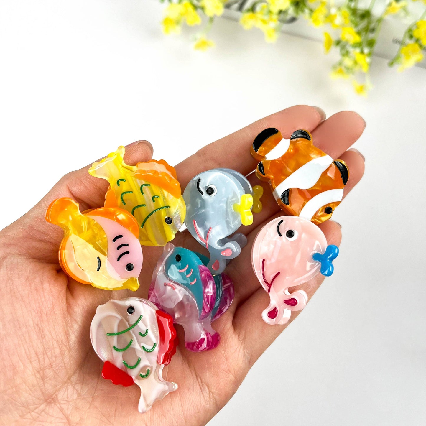 Ocean Fish/Whale Mini Claw Hair Clip