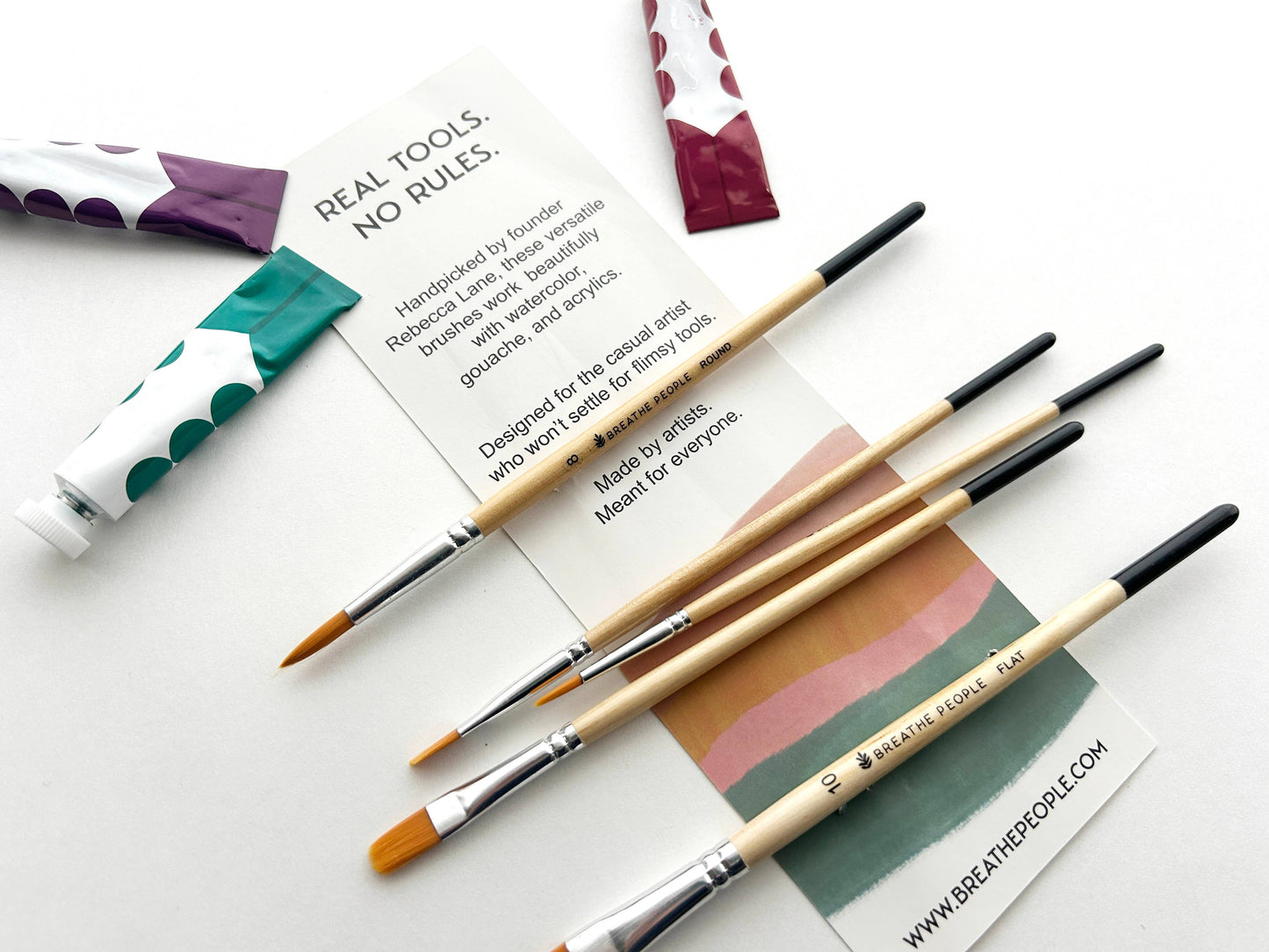 5-Piece Paintbrush Set for Watercolor, Acrylic, Gouache