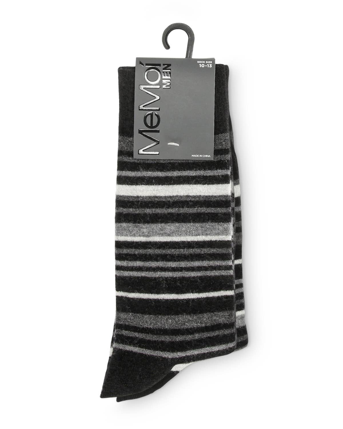 MeMoi Slick Stripes Cashmere Blend Men's Crew Sock