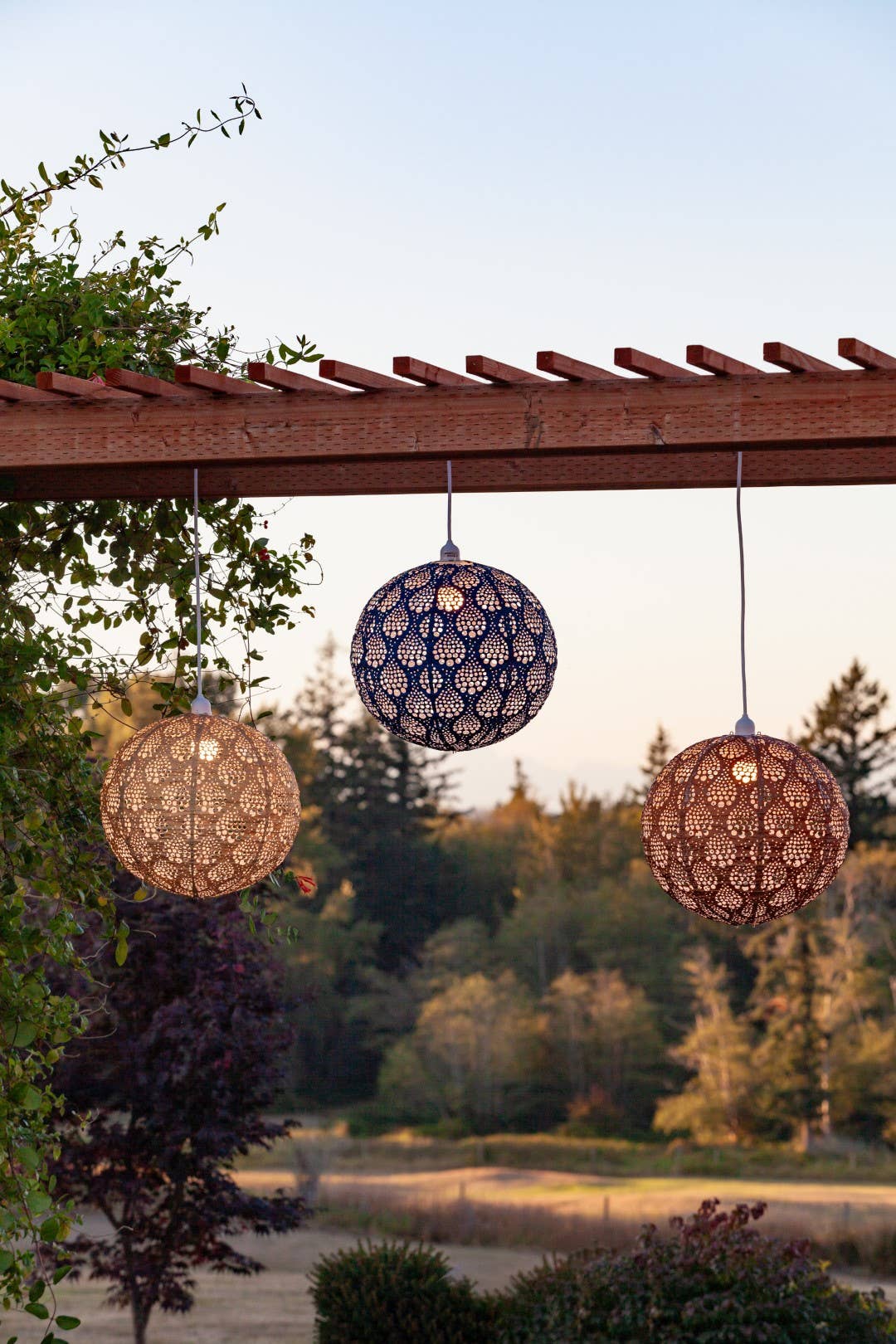 Stella Nova Outdoor Pendent Light - Dewdrop 18" Blue