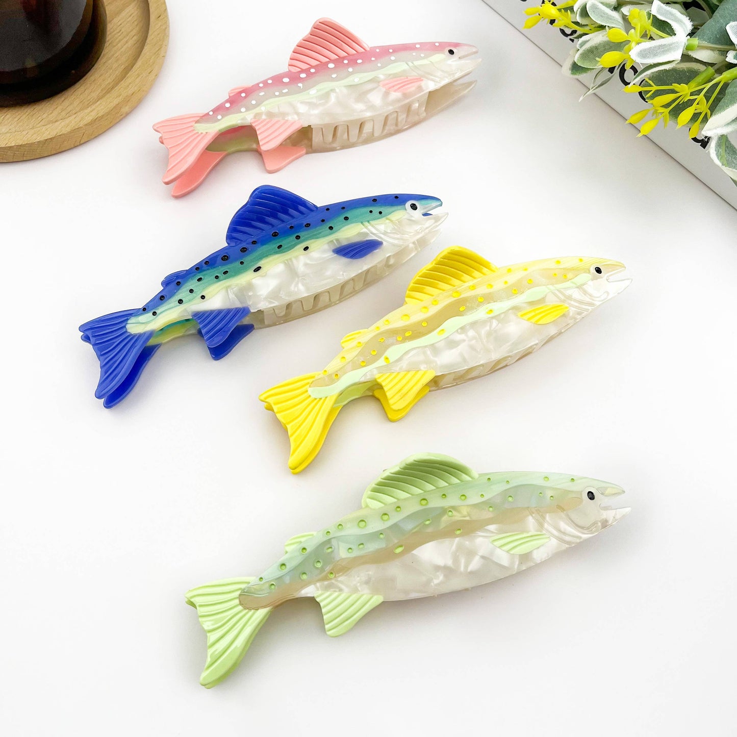 Salmon Acetate Hair Claw Clip, Fish-Shaped Claw Clip