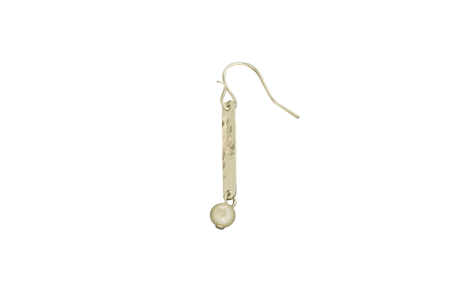 Hammered Line with Pearl Earring