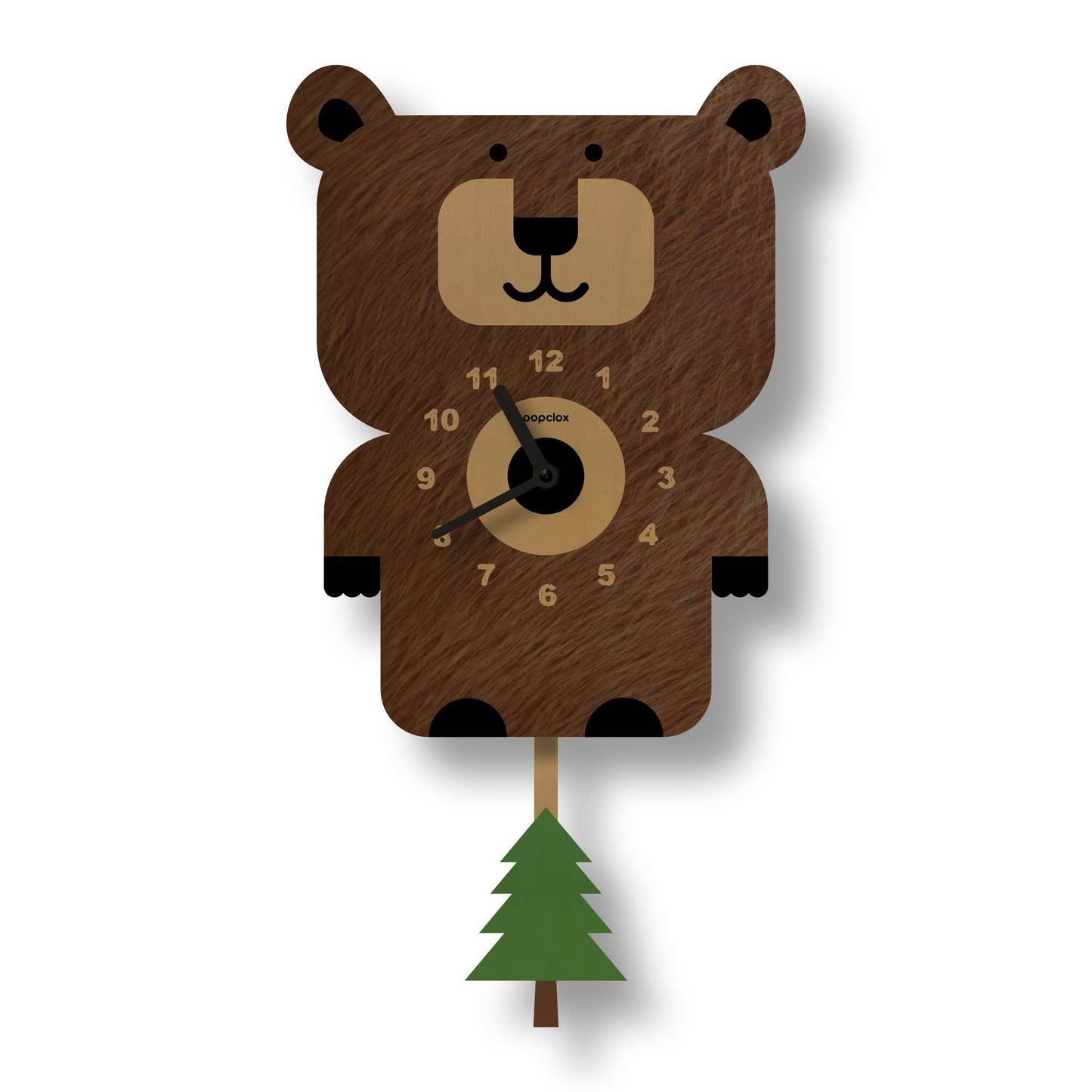 Bear Pendulum Clock - Wood