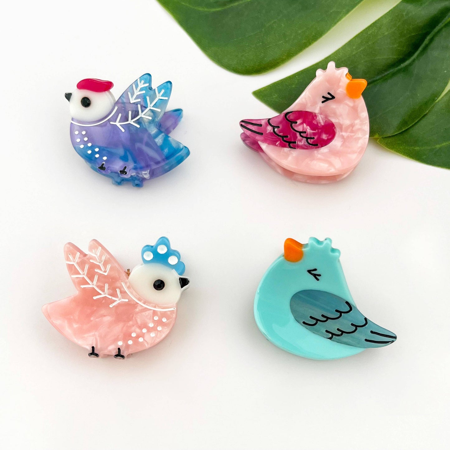 Cute Mini Bird Hair Claw Clip, Acetate Hair Accessories
