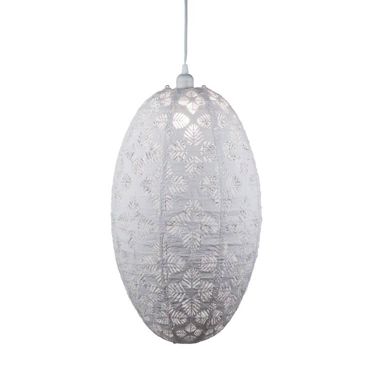 Stella Nova Outdoor Pendent Light- Geo Palm 22" White