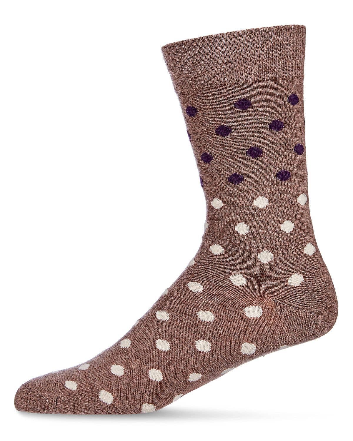 MeMoi Two Tone Polka Dot Cashmere Men's Crew Socks