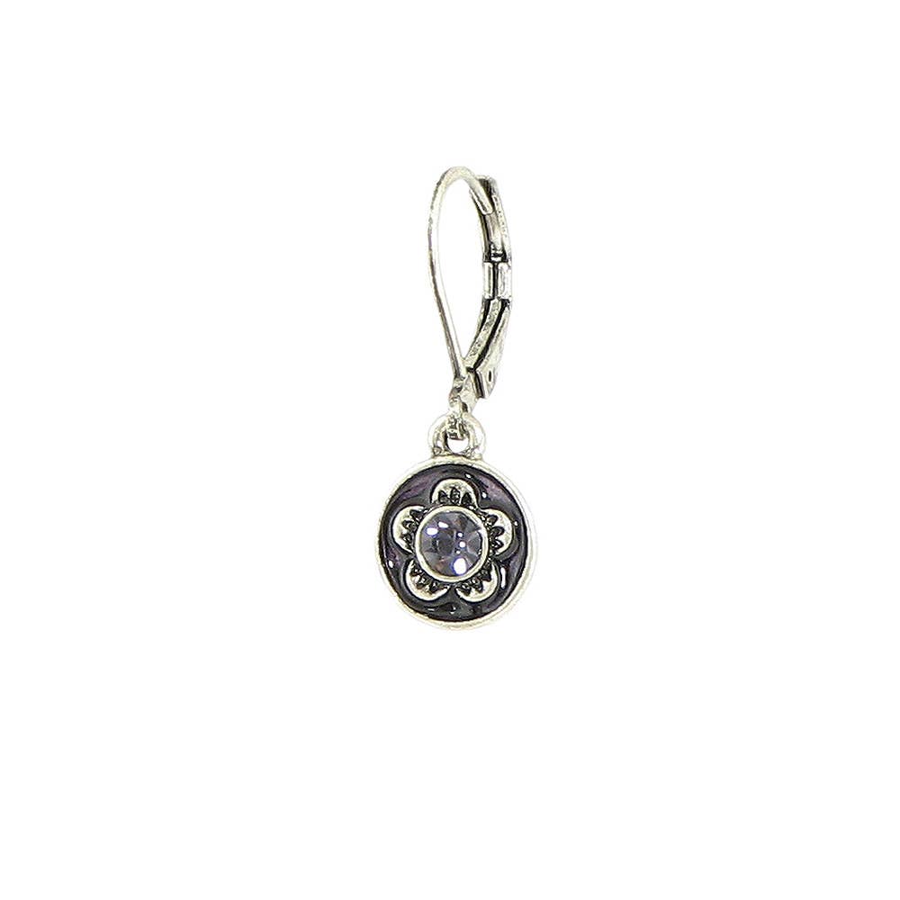 Crystal Enamel Flower Earring