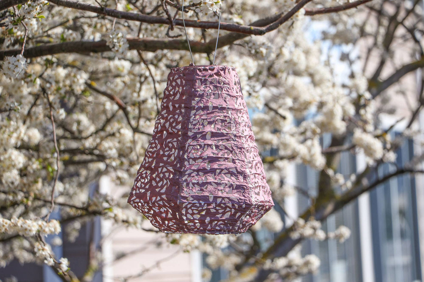 Stella Prism 11" Solar Lantern - Metallic Orchid