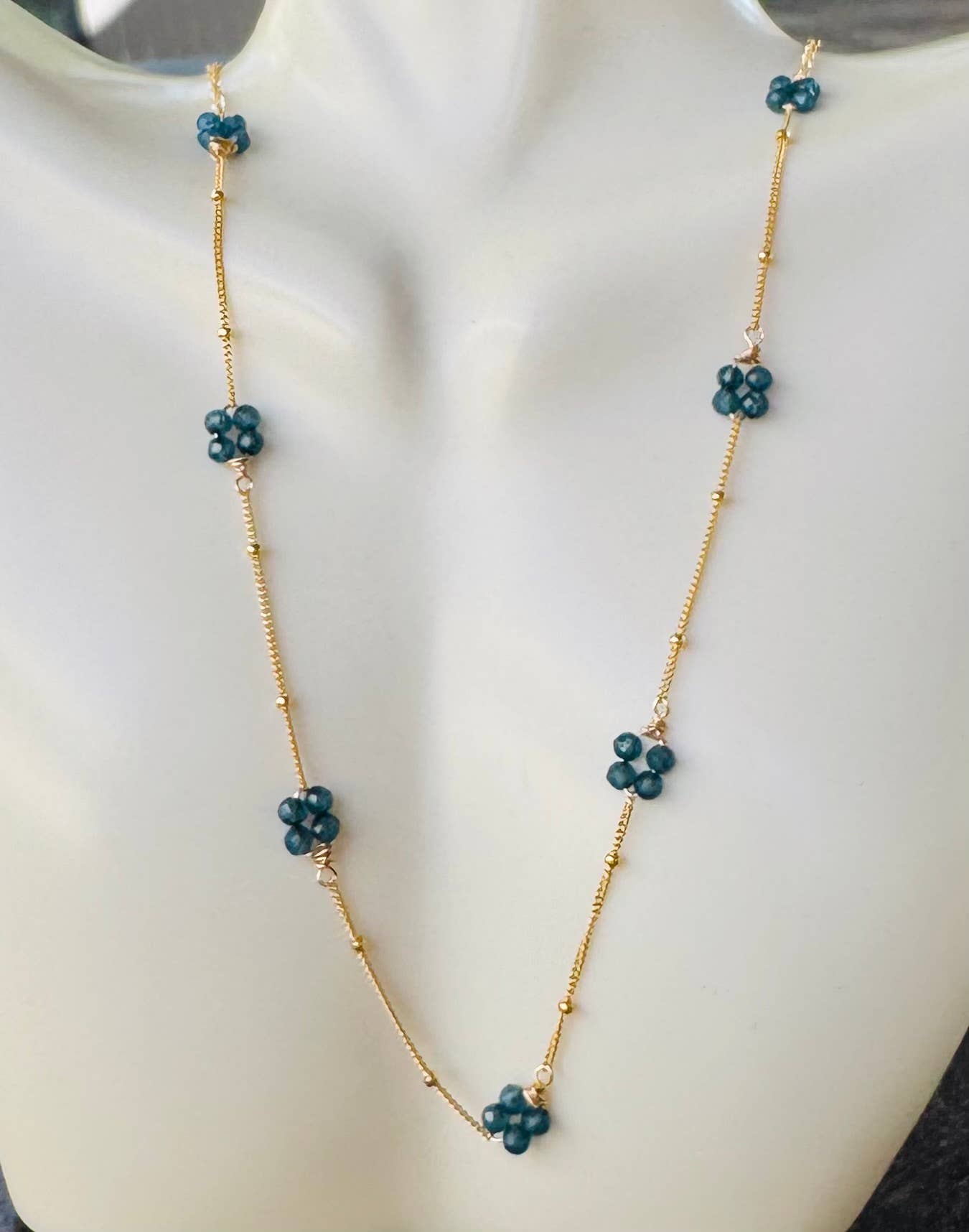 Gold London Blue Topaz Necklace