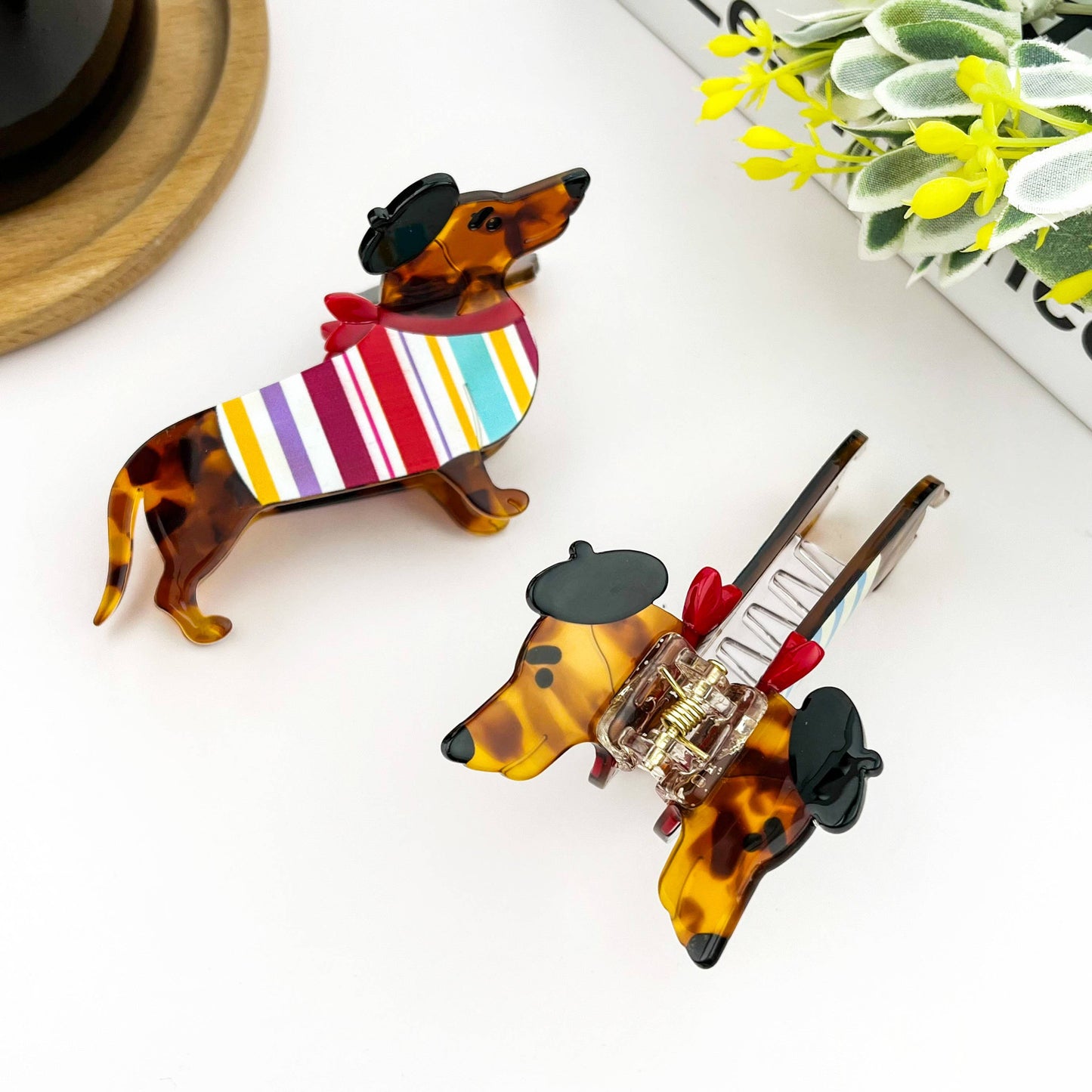 Cute Dog Hair Claw Clip, Acetate Animal Hair Clip