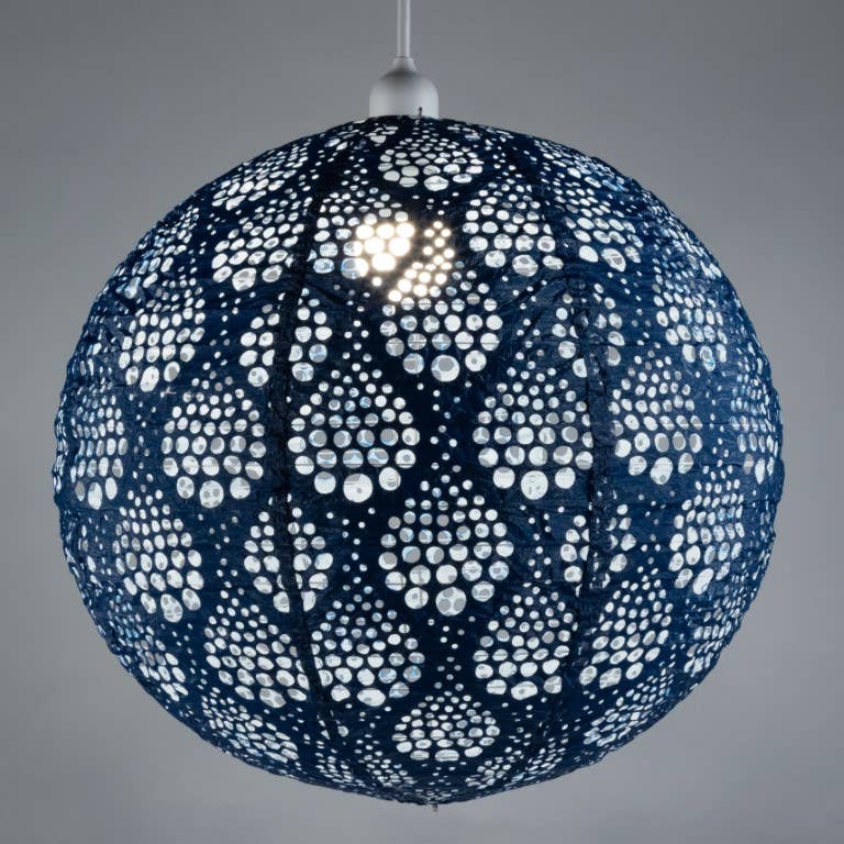 Stella Nova Outdoor Pendent Light - Dewdrop 18" Blue