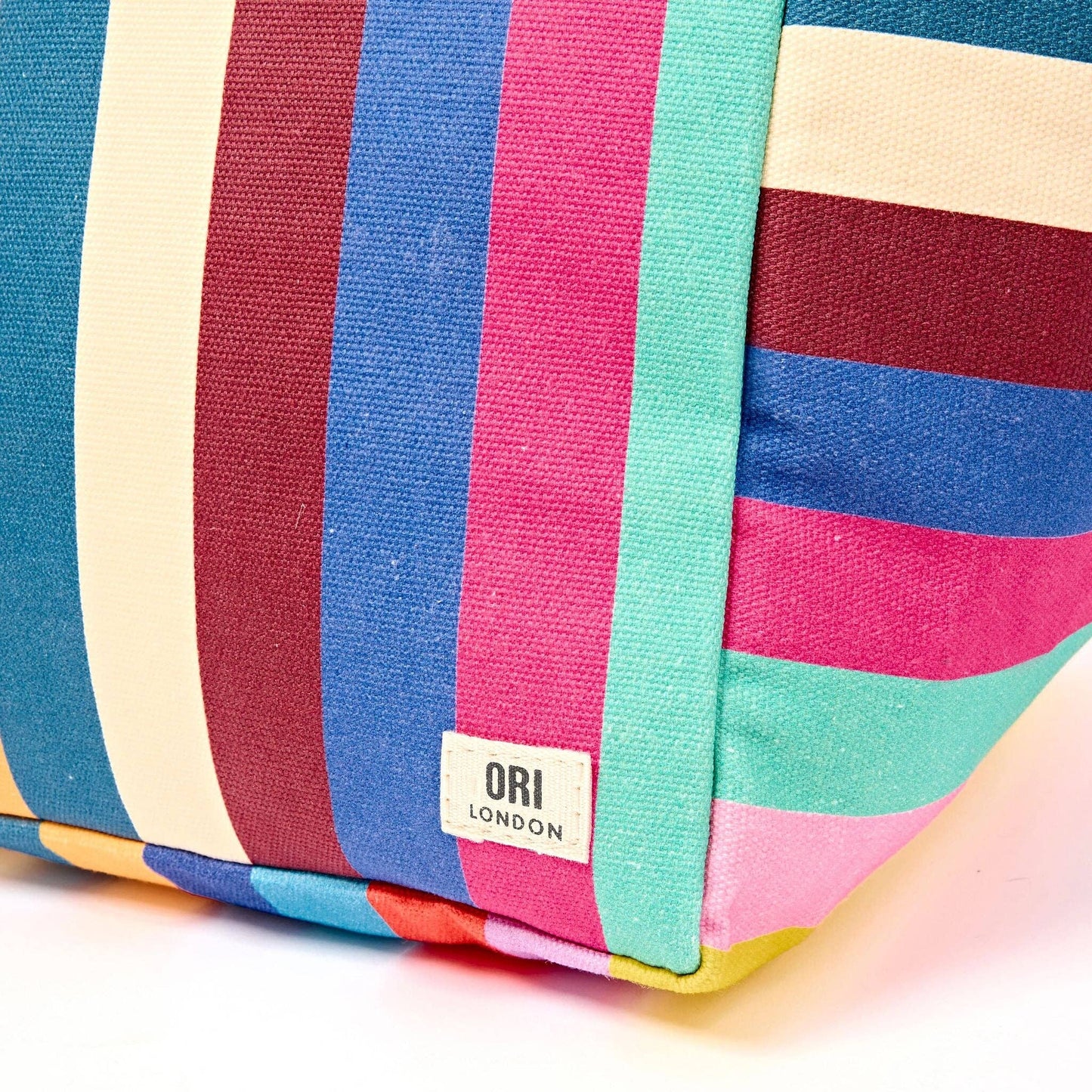 Marleybone Tote in Wide Stripe Multi Cotton Canvas