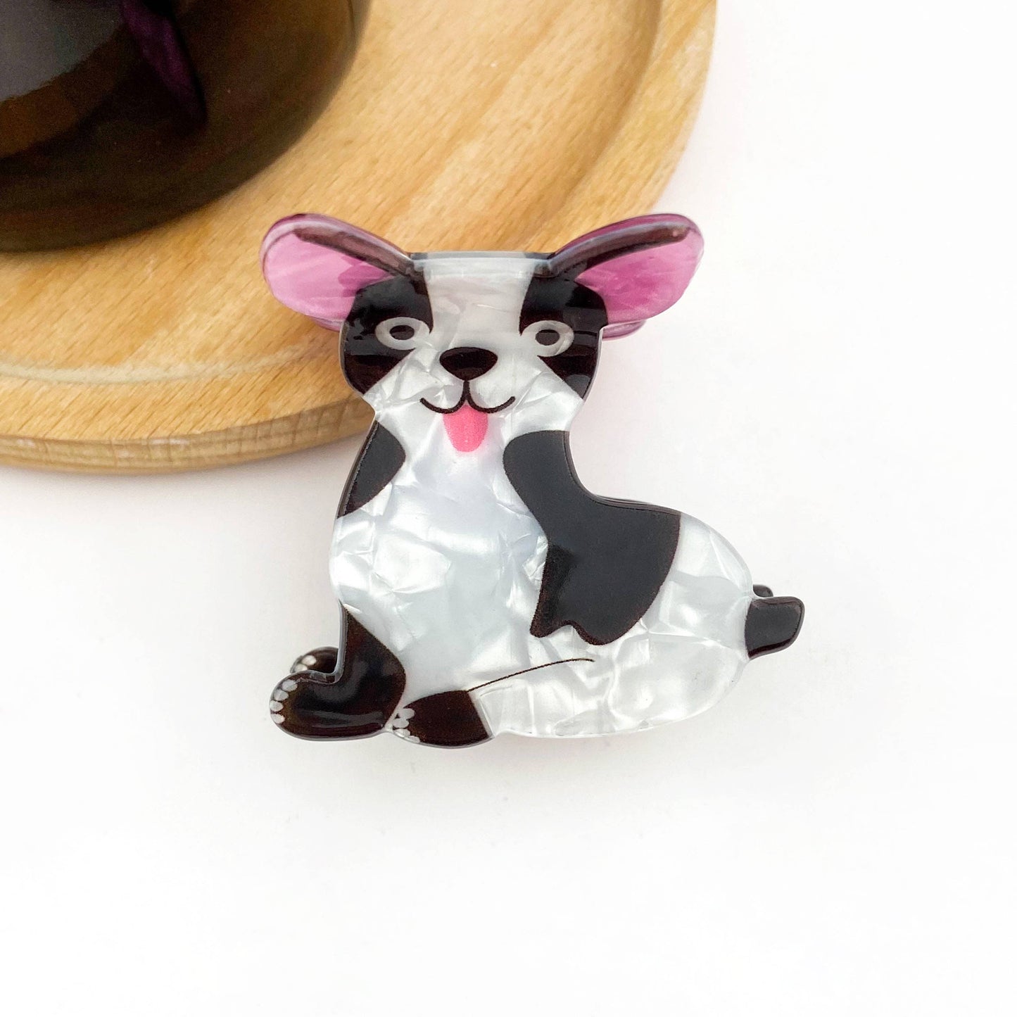 Cute Puppy Series Printed Hair Clips, Adorable Dog Claw Clip