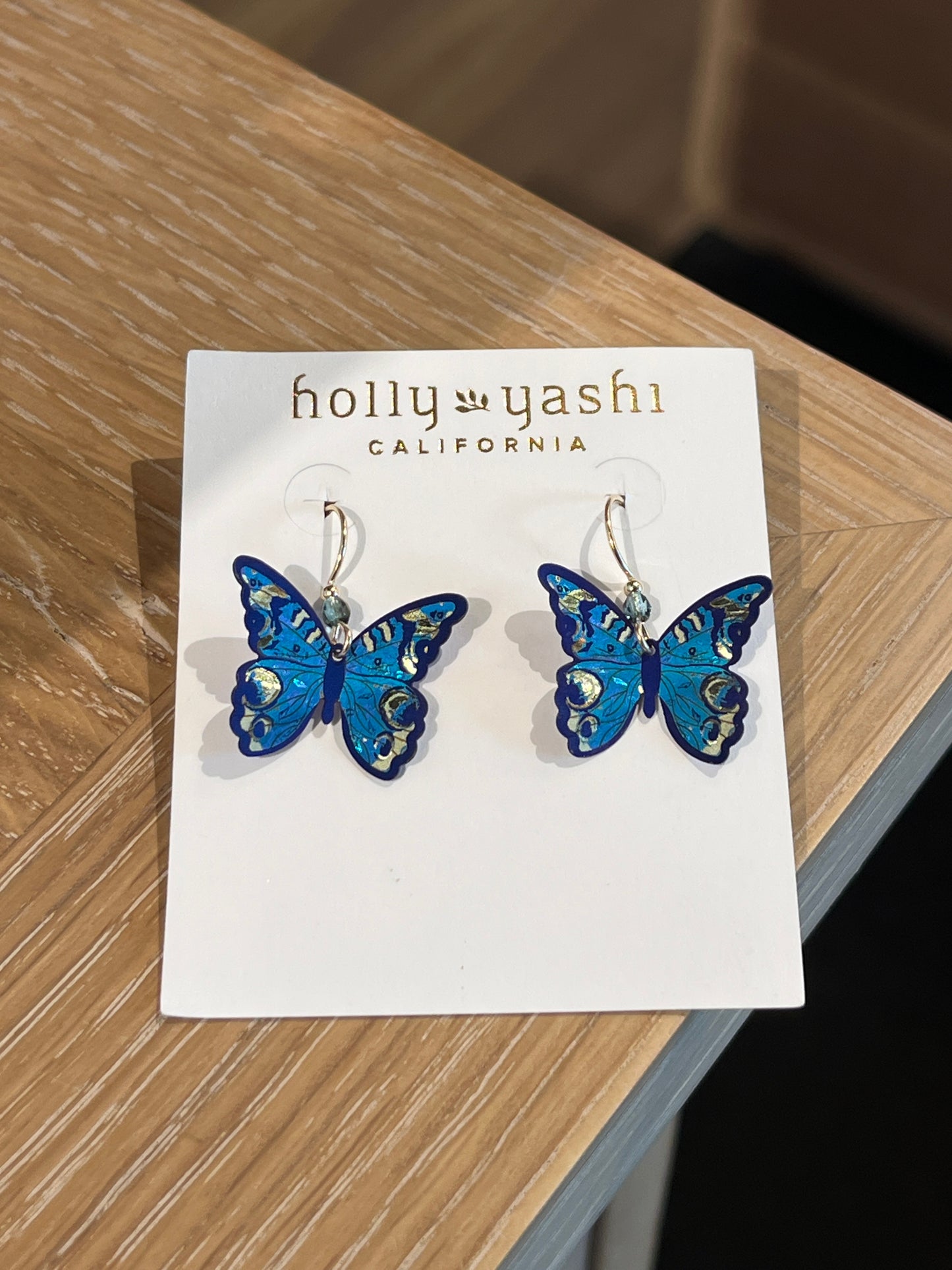 Lg. Butterfly w/bead Earring