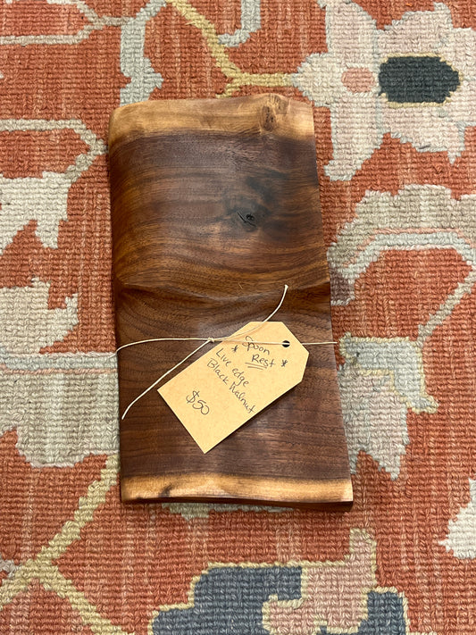 Spoon Rest Live Edge Black Walnut