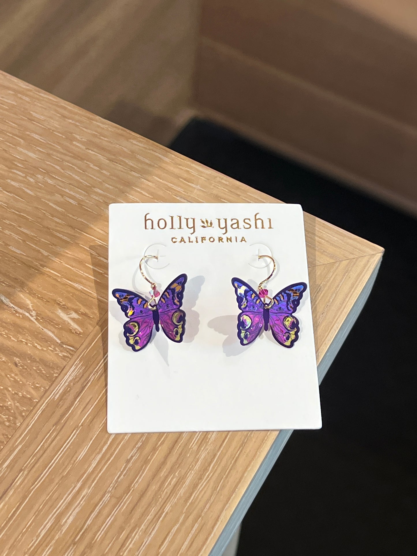 Lg. Butterfly w/bead Earring