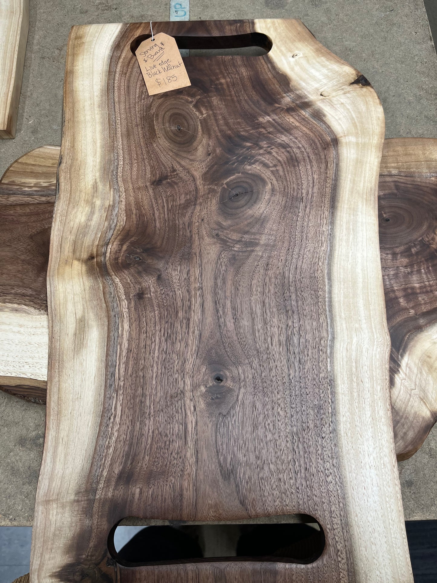 Serv. Board Dual hld. Blk Walnut