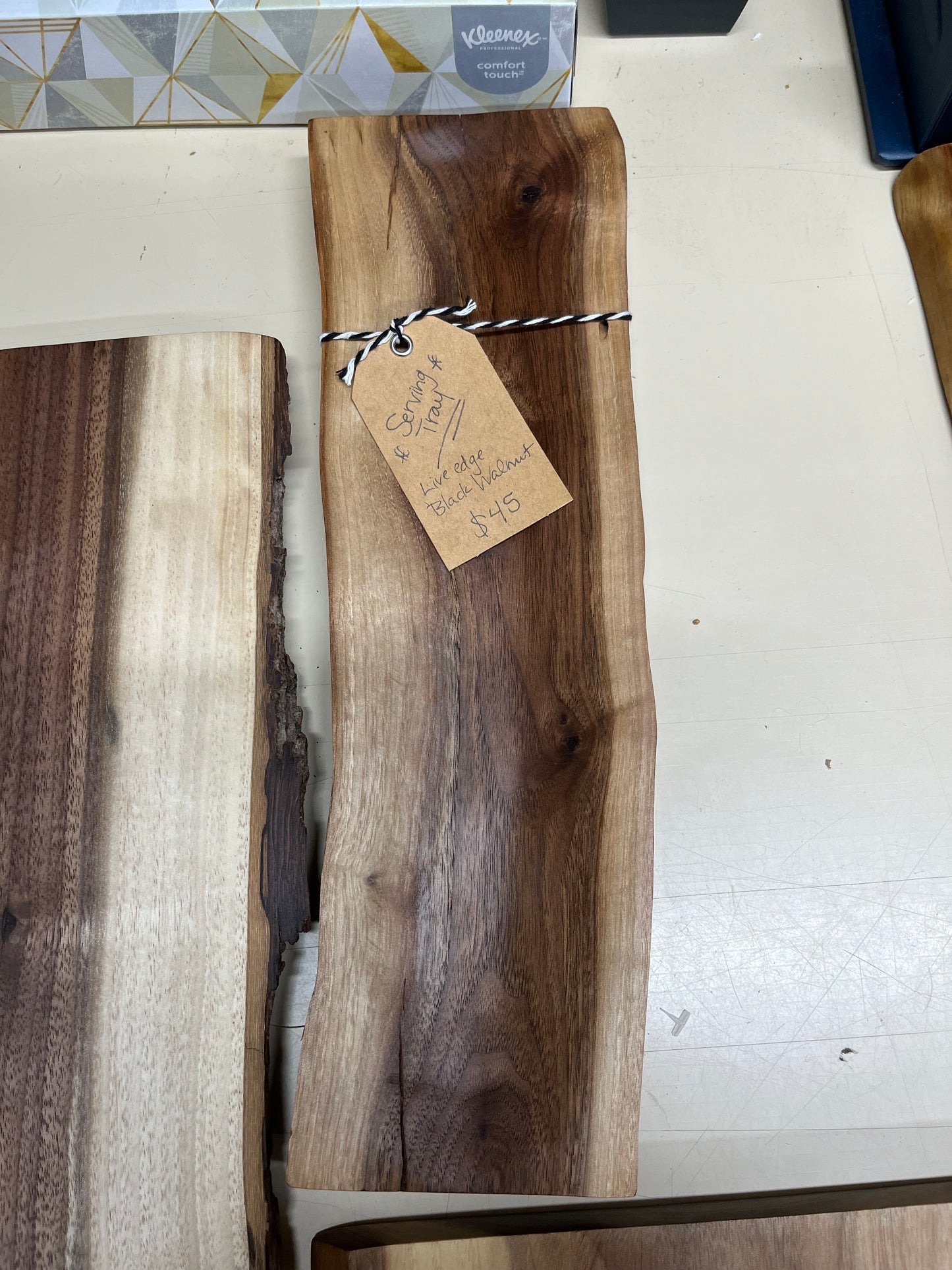 Serv. Tray Slim Blk. Walnut