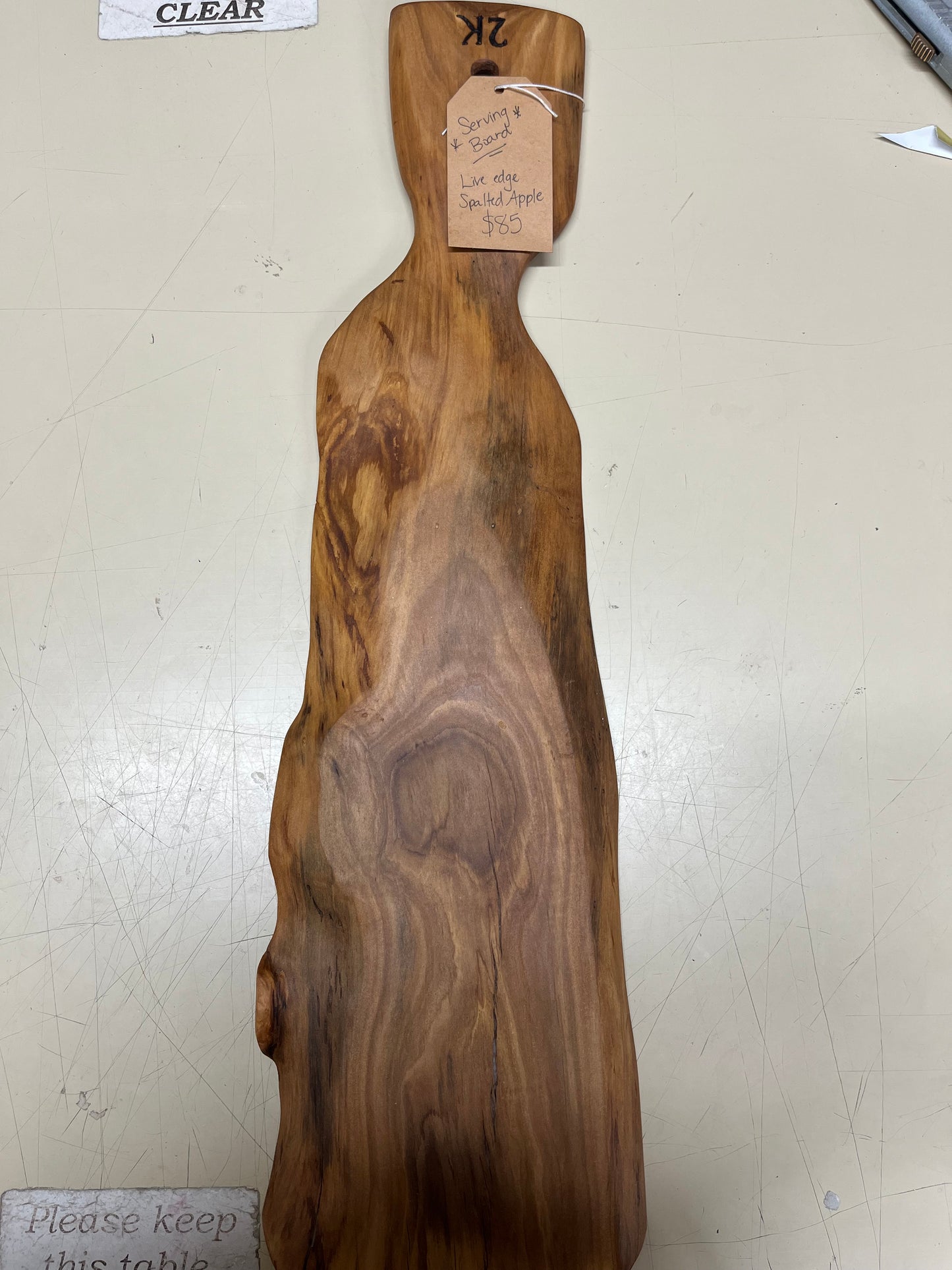 Serv. Board Paddle Spalted Apple