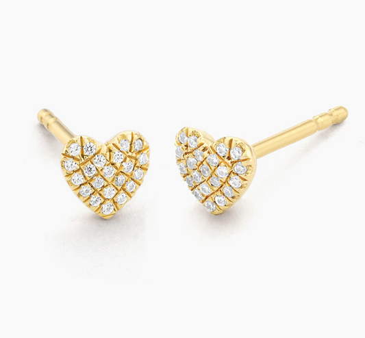 Dome Heart stud earrings