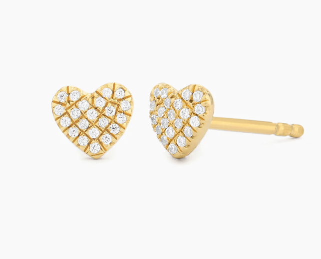 Dome Heart stud earrings