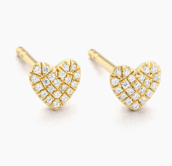 Dome Heart stud earrings