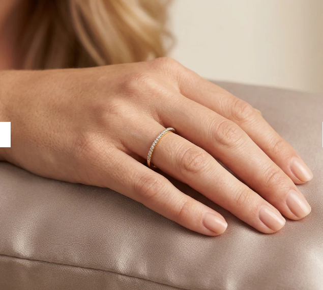 For All Eternity Thin Silver stacking Ring- S