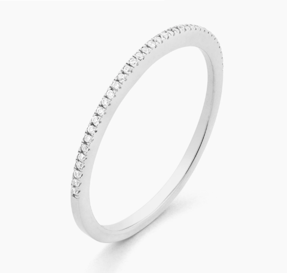 For All Eternity Thin Silver stacking Ring- S