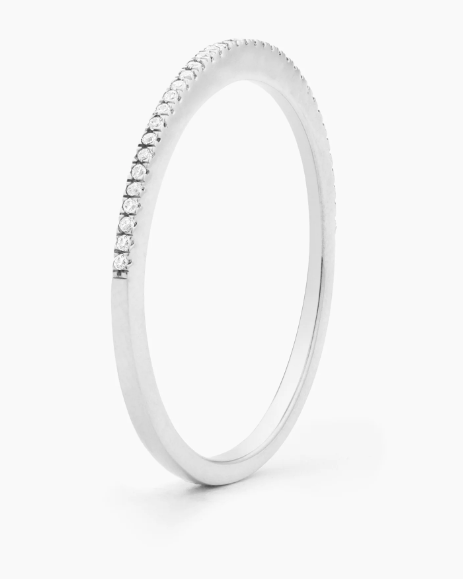 For All Eternity Thin Silver stacking Ring- S