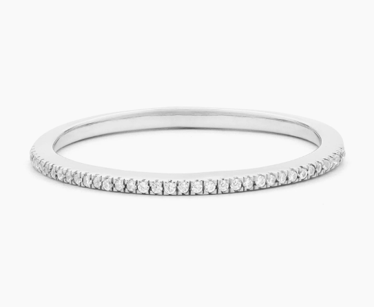 For All Eternity Thin Silver stacking Ring- S
