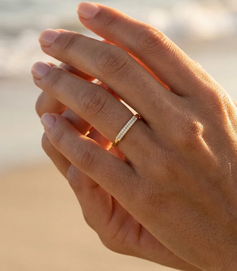 Gold Bar None Stacking ring